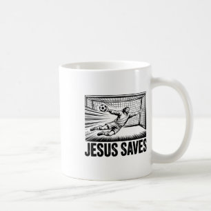 Soccer Goalie Goalkeeper Jesus Saves Christian Soc Coffee Mug