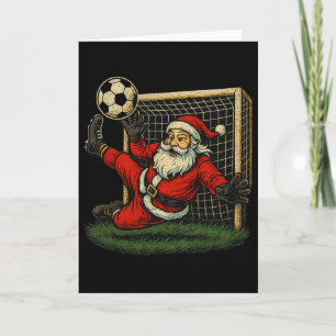 Soccer Goalie Santa Claus Christmas Sports Boys Yo Card