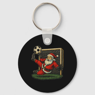 Soccer Goalie Santa Claus Christmas Sports Boys Yo Keychain