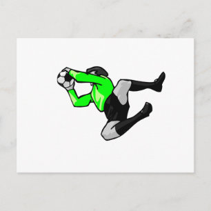 soccer goalie save graphic postcard