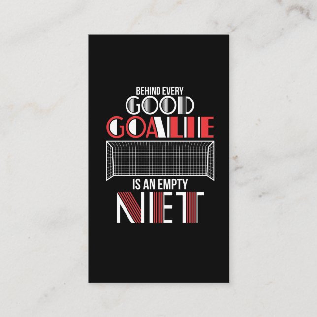 Soccer Goalkeeper Quote for Football Goalie Business Card (Front)
