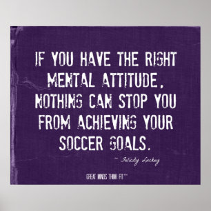 Soccer Goals and Attitude Poster Purple Denim 006