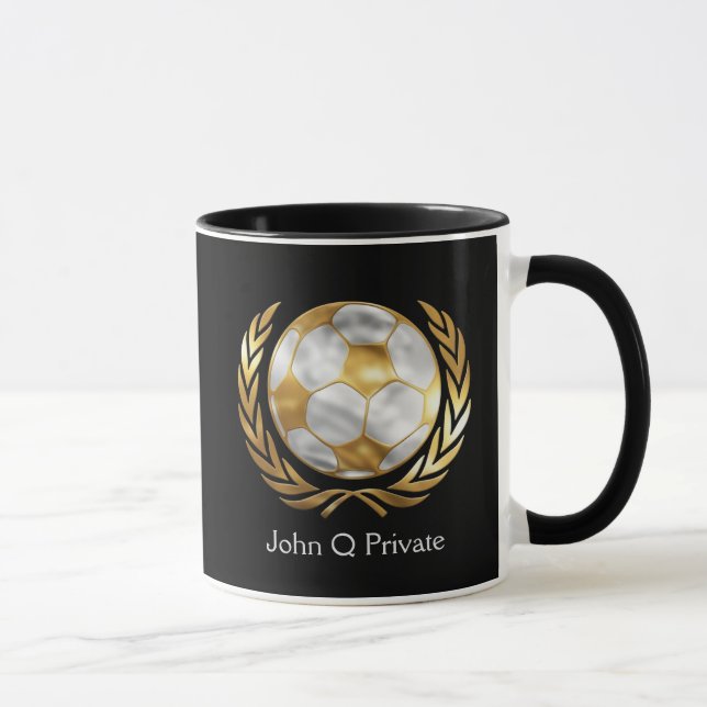 Soccer Gold and Silver Custom Mug (Right)