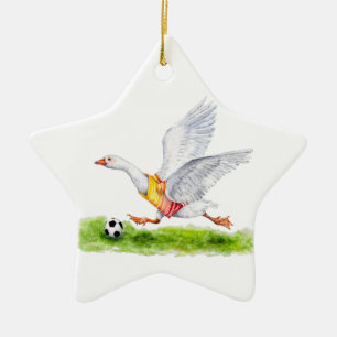 Soccer Goose Ceramic Ornament