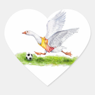 Soccer Goose Heart Sticker