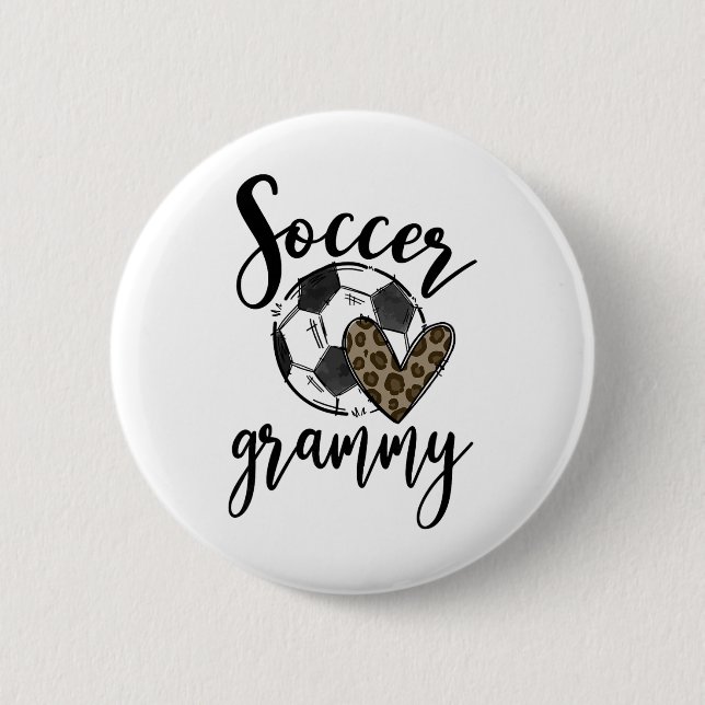 Soccer Grammy Leopard Funny Soccer  2 Inch Round Button (Front)