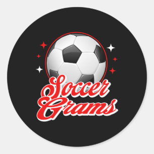 Soccer Grams Sport Soccer Player Classic Round Sticker