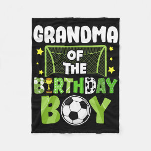Soccer Grandma Birthday Boy Party Soccer Family Ma Fleece Blanket