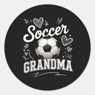 Soccer Grandma Heart Ll Stadium Supporter Classic Round Sticker