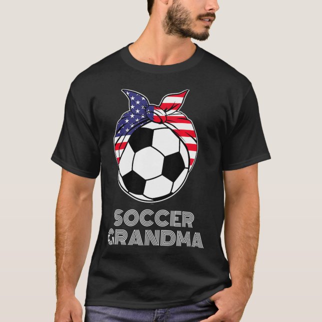 Soccer Grandma Jersey Grandparents American Soccer T-Shirt (Front)