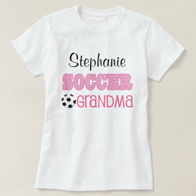 Soccer Grandma Personalized Cute Sports T-shirt (Design Front)