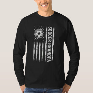 Soccer Grandpa American Flag Proud Grandpa Father' T-Shirt