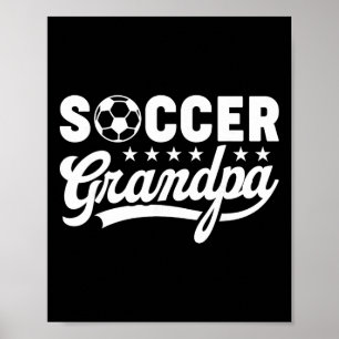 Soccer Grandpa Funny Sports Papa Vintage Humour Poster