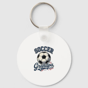 Soccer Grandpa Vintage Engraving Shirt Design_1 Keychain