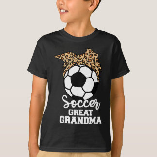 Soccer Great Grandma Funny Soccer Player Leopard G T-Shirt