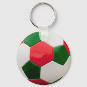 Soccer Green and Red, Christmas Theme, Keychain
