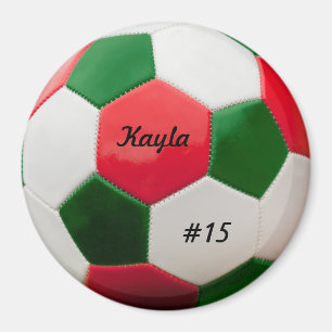 Soccer Green and Red Magnet