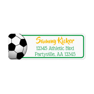 Soccer Green & Gold Address