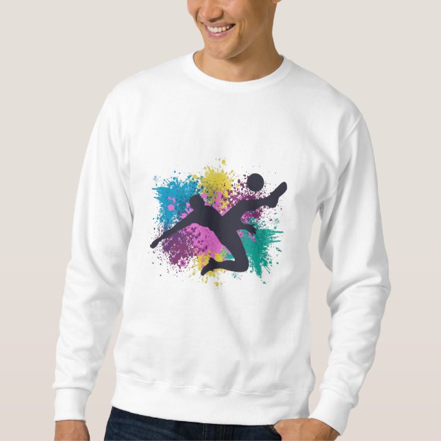 Soccer Grungy Colour Splashes Sweatshirt (Front)
