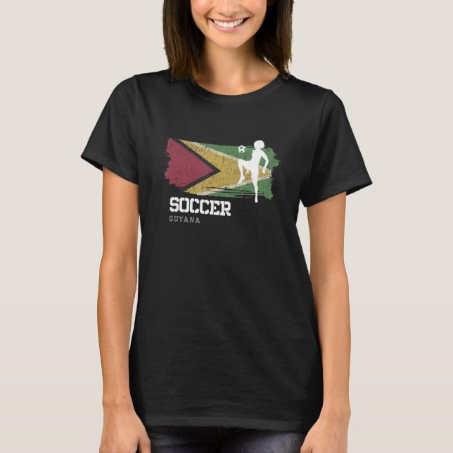 Soccer Guyana Flag Football Womens Soccer Girls T-Shirt (Front)