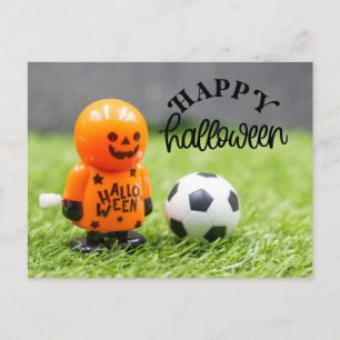 Soccer halloween for player holiday postcard