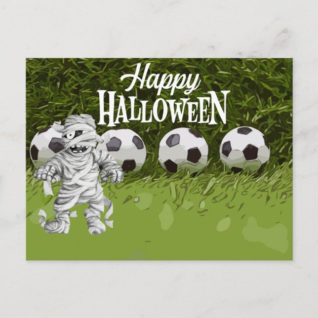 Soccer halloween for player holiday postcard (Front)
