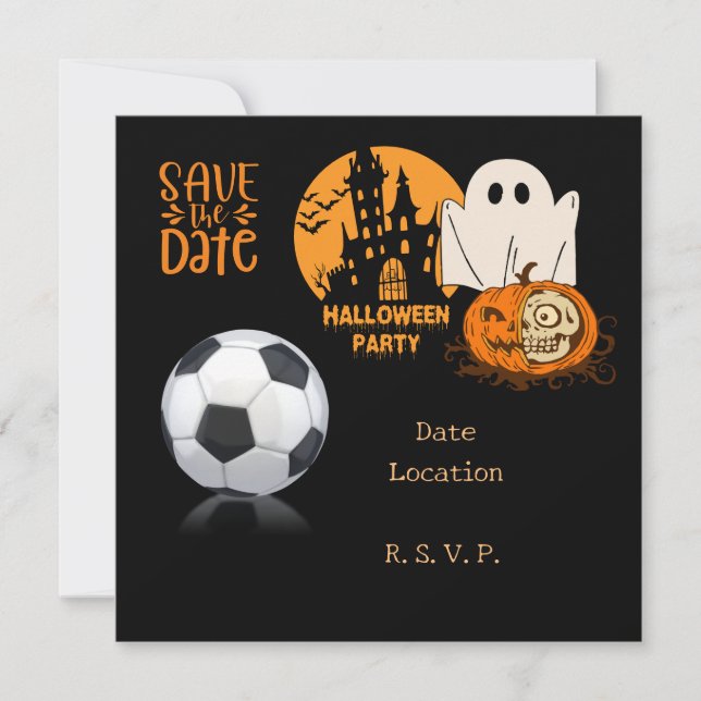 Soccer halloween for player invitation (Front)