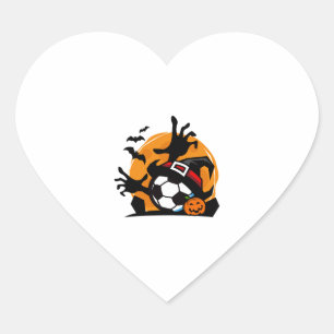 Soccer Halloween Night  Heart Sticker