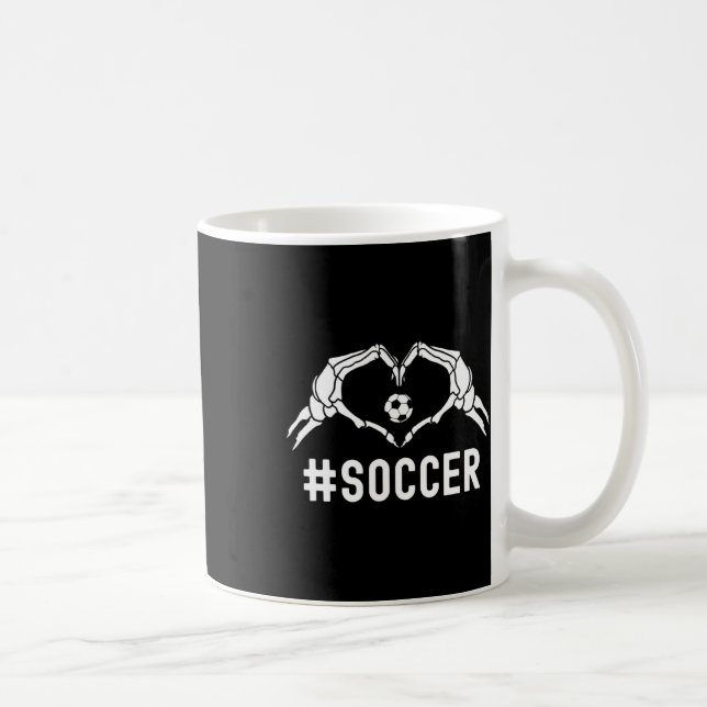 Soccer Halloween Skeleton Heart Sports Pride  Coffee Mug (Right)