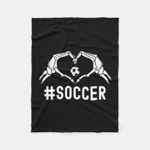 Soccer Halloween Skeleton Heart Sports Pride  Fleece Blanket