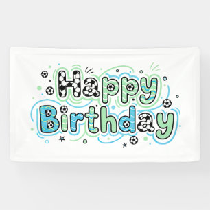 Soccer Happy Birthday Banner - Party Decoration