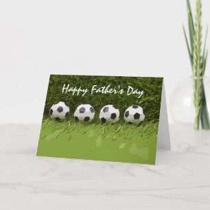 Soccer Happy Father' s day with ball on grass Dad  Holiday Card
