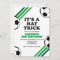 Soccer Hat Trick Green Stripes 3rd Birthday