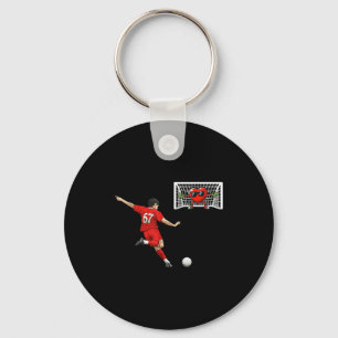 Soccer Heart Goalie 67 Funny Valentine Humor Footb Keychain