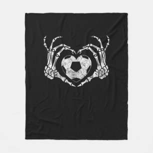 Soccer Heart Skeleton Hand Halloween Costume  Fleece Blanket