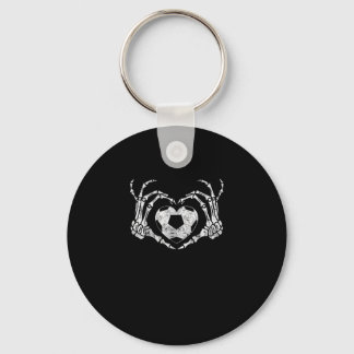Soccer Heart Skeleton Hand Halloween Costume Keychain