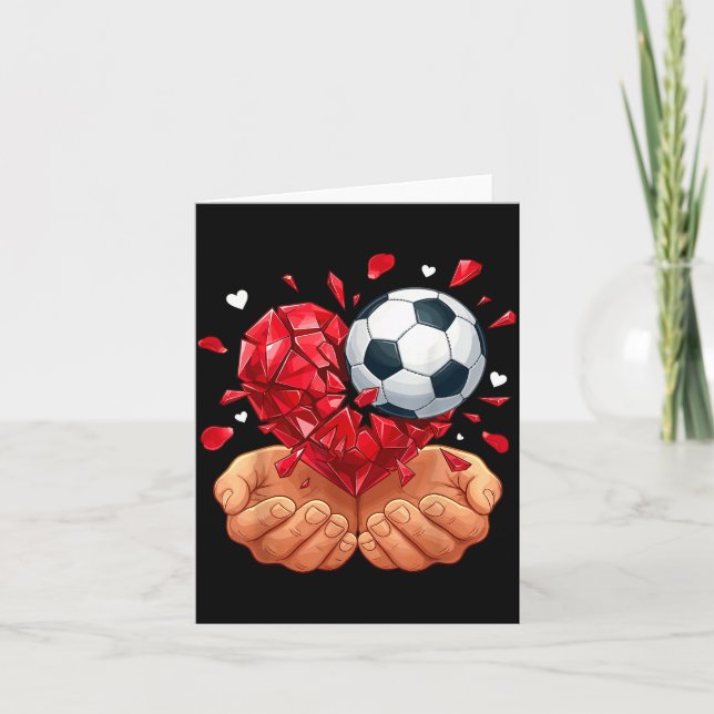 Soccer Heart Valentines Day  Card (Front)