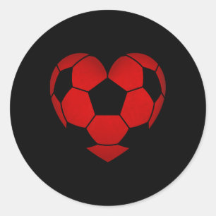 Soccer Heart Valentine's Day For Boys Girls Kids  Classic Round Sticker