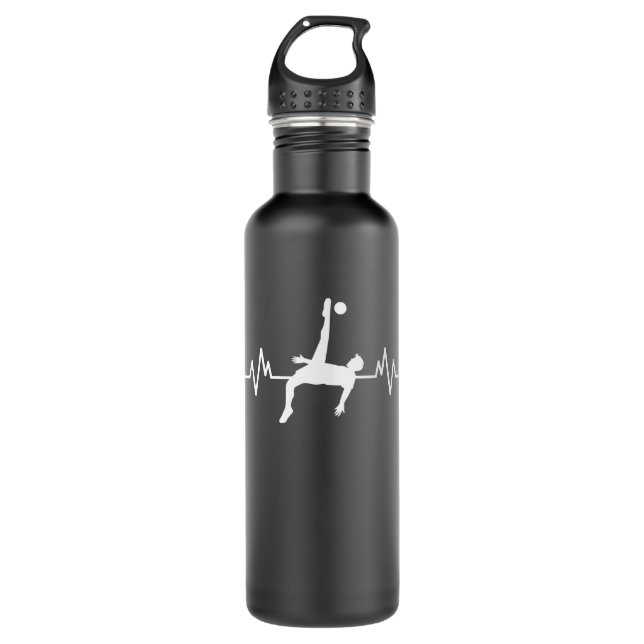 Soccer Heartbeat football team sport football Gift 710 Ml Water Bottle (Front)