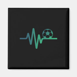 Soccer Heartbeat Line Footll Love Gift  Magnet