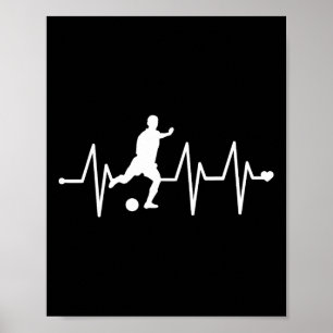 Soccer Heartbeat Shirt - Funny Soccer T Shirt Poster