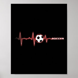 Soccer Heartbeat Shirt - Soccer Byll Heartbeat  Poster
