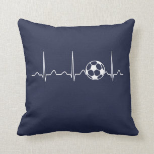 SOCCER HEARTBEAT THROW PILLOW