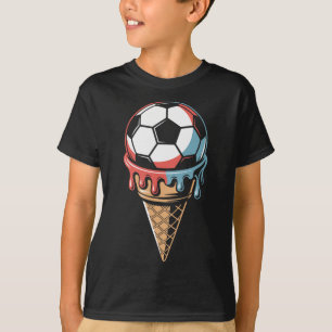 Soccer Ice Cream Cone Drippy Scoop _1  T-Shirt