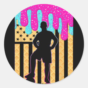 Soccer Ice Cream Drip Boys Youth Players Fan Ameri Classic Round Sticker