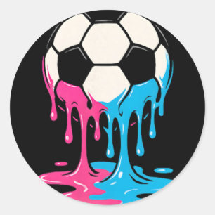 Soccer Ice Cream Drip Boys Youth Players Fan Socce Classic Round Sticker