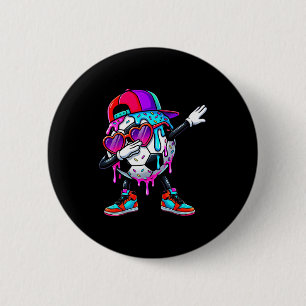 Soccer Ice Cream Drip Dabbing Sprinkles Srts Boys  2 Inch Round Button