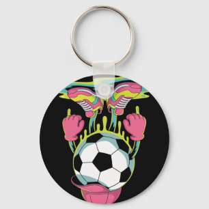 Soccer Ice Cream Drip Men Women Game Soccer Drip _ Keychain