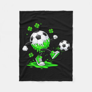 Soccer Ice Cream Patricks Day Dripping Boys Youth  Fleece Blanket