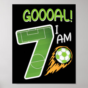 Soccer I'm 7 Years Old Boy Birthday Poster